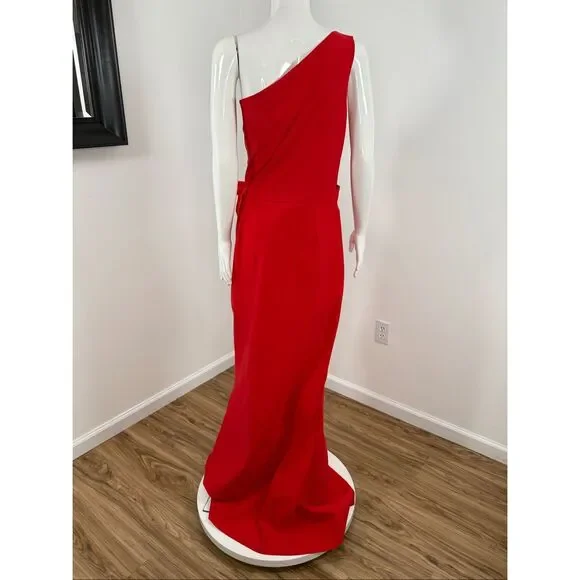 Chiara Boni La Petite Robe Womens Seki One-Shoulder Gown Passion Size 14 - Picture 7 of 11